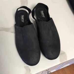 Born black nubuck leather sling back flats , women size 9